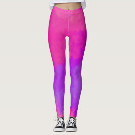 Abstraktes Rosa und Lila Leggings