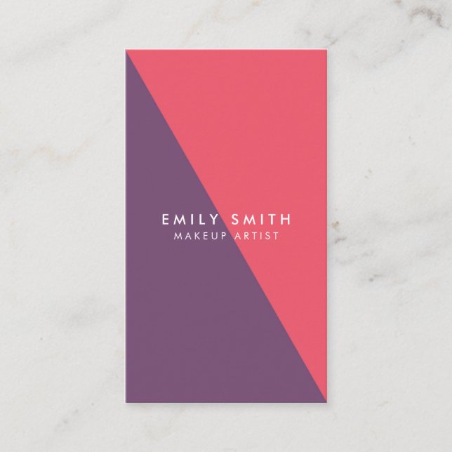 Abstraktes Rosa und Lila Makeup Social Media Visitenkarte (Vorderseite)