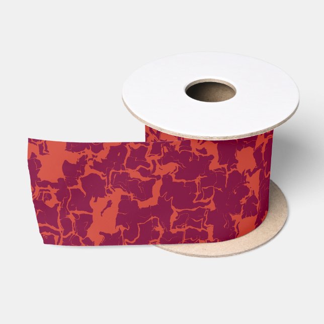 abstraktes rosa und orangefarbenes Badetuch Set Satinband (Spule)