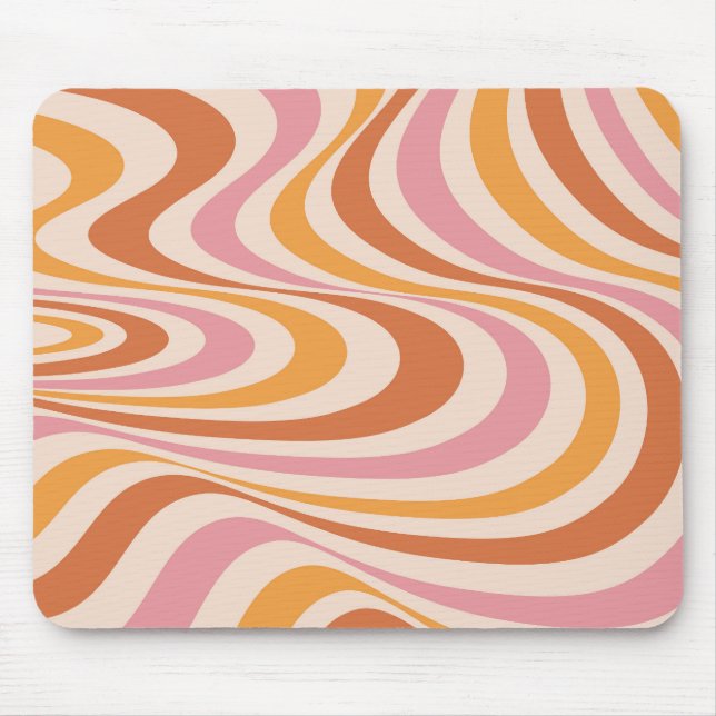 Abstraktes, rosa und orangefarbenes Design Mousepad (Vorne)