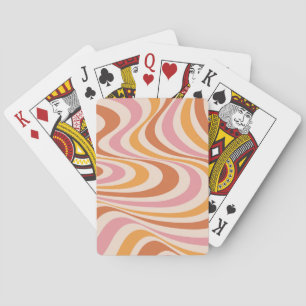 Abstraktes, rosa und orangefarbenes Design Spielkarten