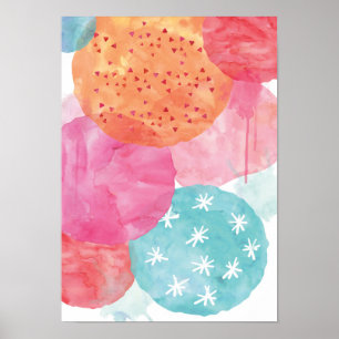 Abstraktes rosa und orangefarbenes Poster