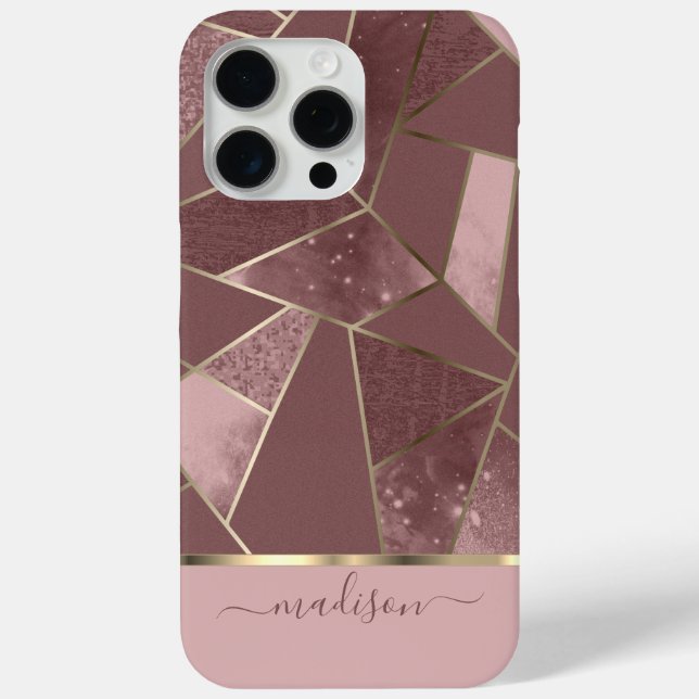 Abstraktes Rosa und Rose Gold Design Case-Mate iPhone Hülle (Rückseite)