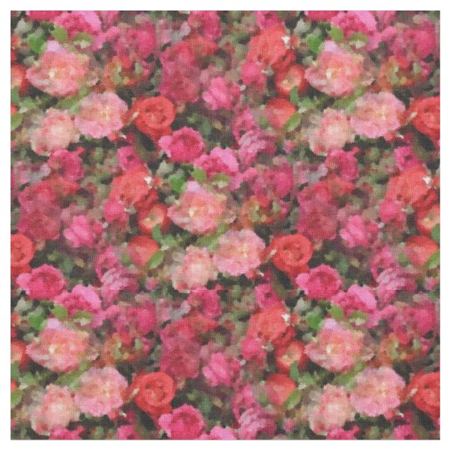 Abstraktes Rosa und Rote Rosen mit Grün Stoff (Nahaufnahme)