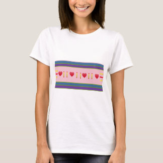 Abstraktes Rosa und Rotes Herz T-Shirt