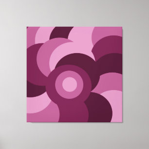 Abstraktes rosa und violettes Kreis Muster Leinwanddruck
