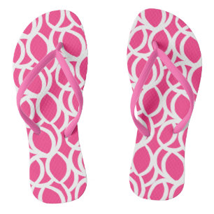Abstraktes rosa und weißes Muster Flip Flops