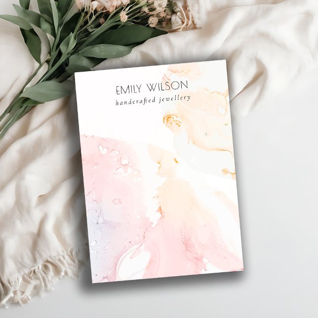 Abstraktes rosafarbenes Farbtönchen Visitenkarte (Von Creator hochgeladen)