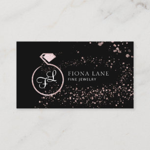Abstraktes Rose-Gold-Farbspritzer-Schmuck-Logo Visitenkarte