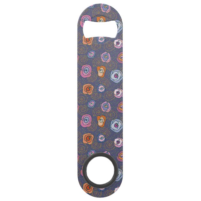 Abstraktes Rosenfeldmuster Speed Flaschenöffner (Vorderseite)