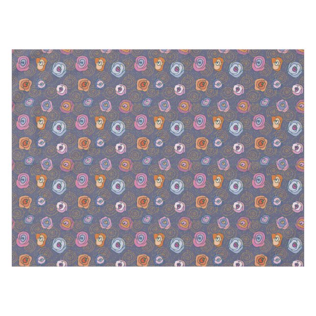 Abstraktes Rosenfeldmuster Tischdecke (Vorderseite (Horizontal))