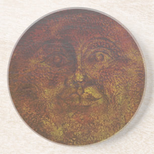 Abstraktes rostbraunes Gesicht der Sonnensandstein Sandstein Untersetzer