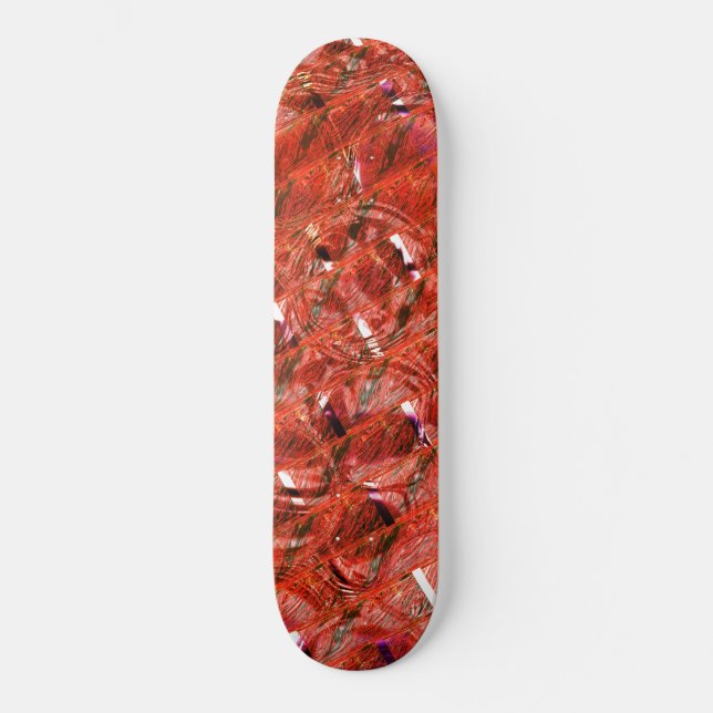 Abstraktes Rot mit Flecken und gekröntem Stil Skateboard (Vorderseite)
