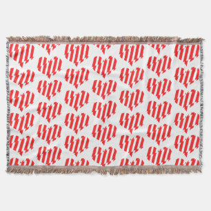 Abstraktes Rot n White Stripes Valentine Decke