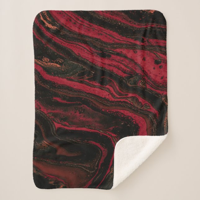 Abstraktes Rot-Schwarz-Bild Sherpadecke (Vorderseite)