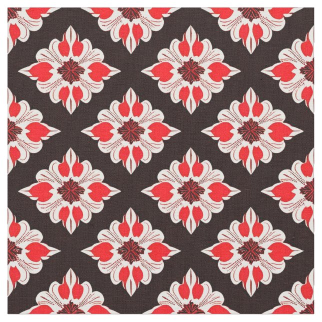 Abstraktes Rot-Weiß-Muster Stoff (Nahaufnahme)