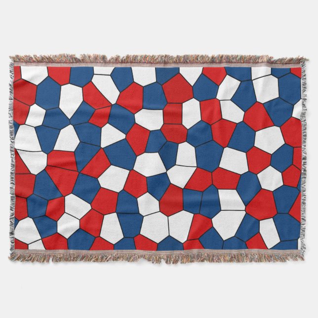 Abstraktes rotes, blaues Muster Decke (Vorderseite)