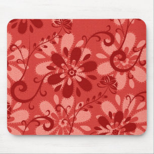 Abstraktes rotes Blumen Mousepad