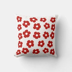 Abstraktes rotes Blumenmuster-Wurfkissen Kissen