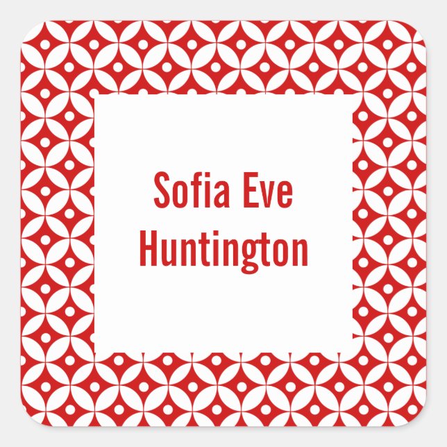 Abstraktes Rotes Circle-Book-Etikett / Aufkleber f (Vorderseite)