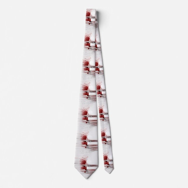 Abstraktes rotes Gesicht Krawatte (Vorderseite)