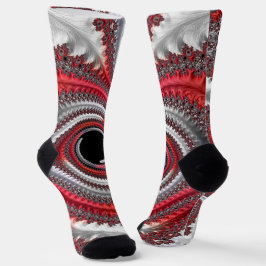 Abstraktes Rotes Gradient Spiral Fraktal Socken