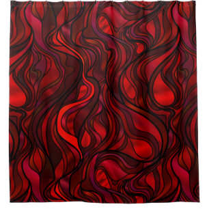 Abstraktes Rotes Hartglas Duschvorhang