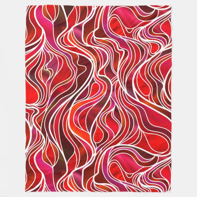 Abstraktes Rotes Hartglas Fleecedecke (Vorderseite)