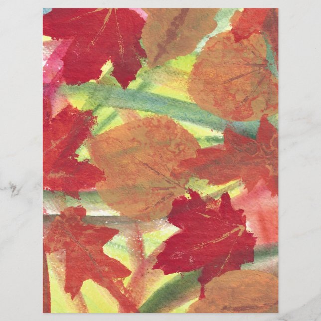 Abstraktes rotes Herbstblatt (Vorderseite)