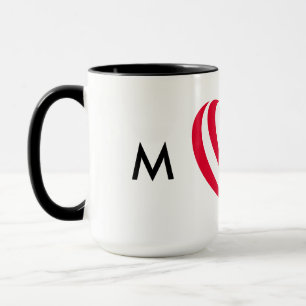 Abstraktes rotes Herz minimalistisches Liebessymbo Tasse