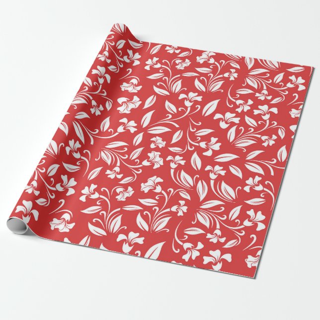 Abstraktes rotes Musterpapier Geschenkpapier (Ungerollt)