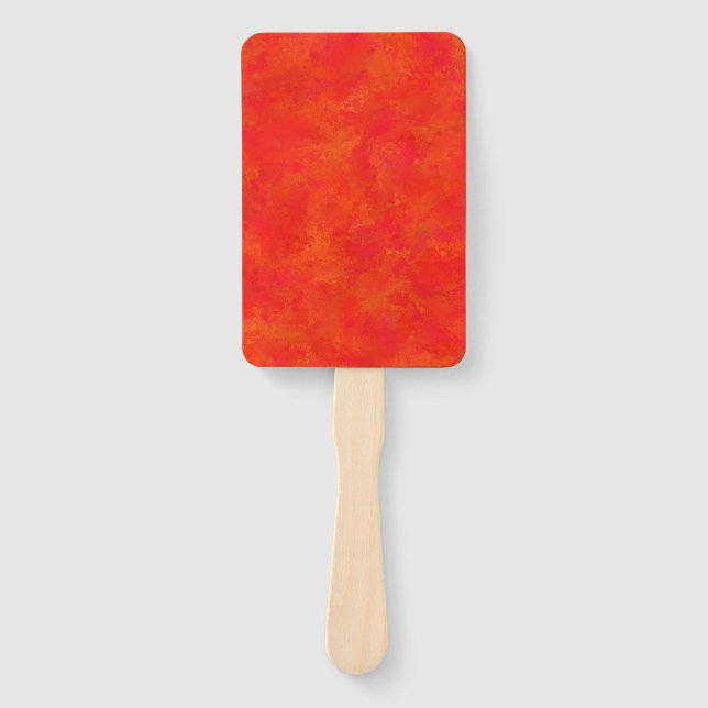 Abstraktes rotes Orangenmuster Fächer (Vorderseite)