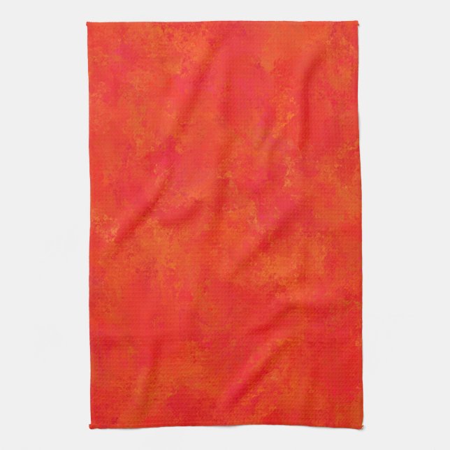Abstraktes rotes Orangenmuster Geschirrtuch (Vertikal)