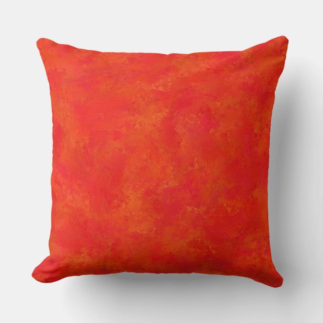Abstraktes rotes Orangenmuster Kissen (Vorderseite)