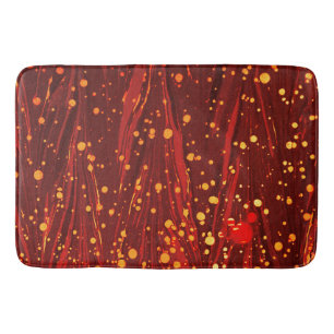 ABSTRAKTES ROTES PAPIER MIT GOLDSPLASHEN BADEMATTE