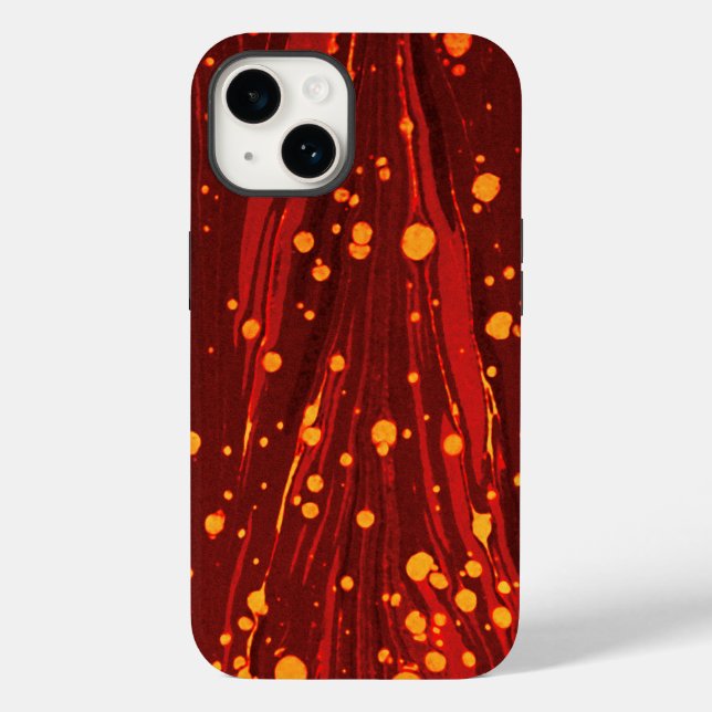 ABSTRAKTES ROTES PAPIER MIT GOLDSPLASHEN Case-Mate iPhone HÜLLE (Rückseite)