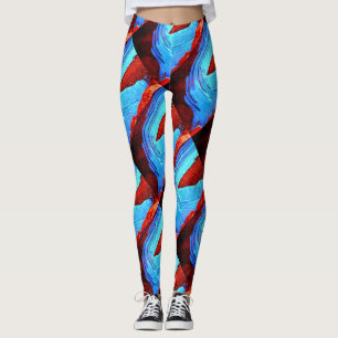abstraktes Rotes Rotes Eis Leggings