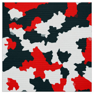 Abstraktes rotes Schwarz-Muster Stoff