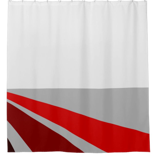 Abstraktes rotes schwarzes Design Duschvorhang (Vorderseite)