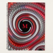 Abstraktes Rotes Schwarzes Gradient Spiral Fraktal