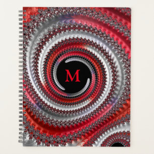 Abstraktes Rotes Schwarzes Gradient Spiral Fraktal Planer