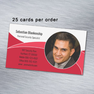 Abstraktes rotes Sicherheits-Profi-Foto Magnetische Visitenkarte