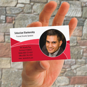 Abstraktes rotes Sicherheits-Profi-Foto Visitenkarte