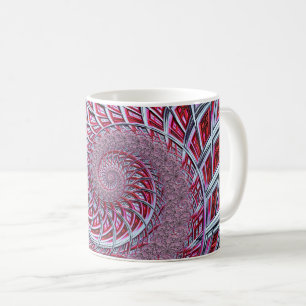 Abstraktes rotes Spiral-Fraktal Kaffeetasse