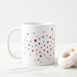 Abstraktes rotes und blaues geometrisches Muster Kaffeetasse