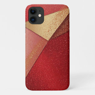 Abstraktes rotes und goldenes geometrisches Design Case-Mate iPhone Hülle
