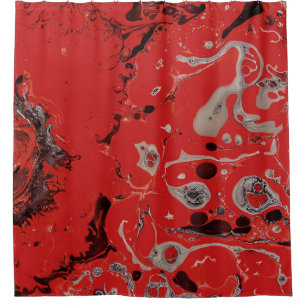 Abstraktes rotes und graues Bild Duschvorhang