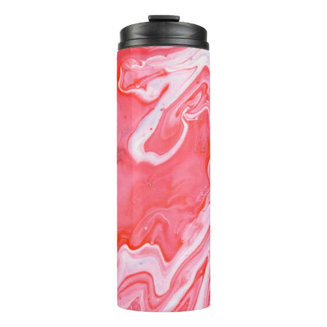Abstraktes rotes und graues Bild Thermosbecher (Vorderseite)