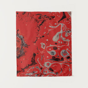 Abstraktes rotes und graues Bild Wandteppich