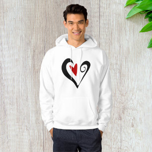 Abstraktes Rotes und Schwarzes Herz Modernes Roman Hoodie